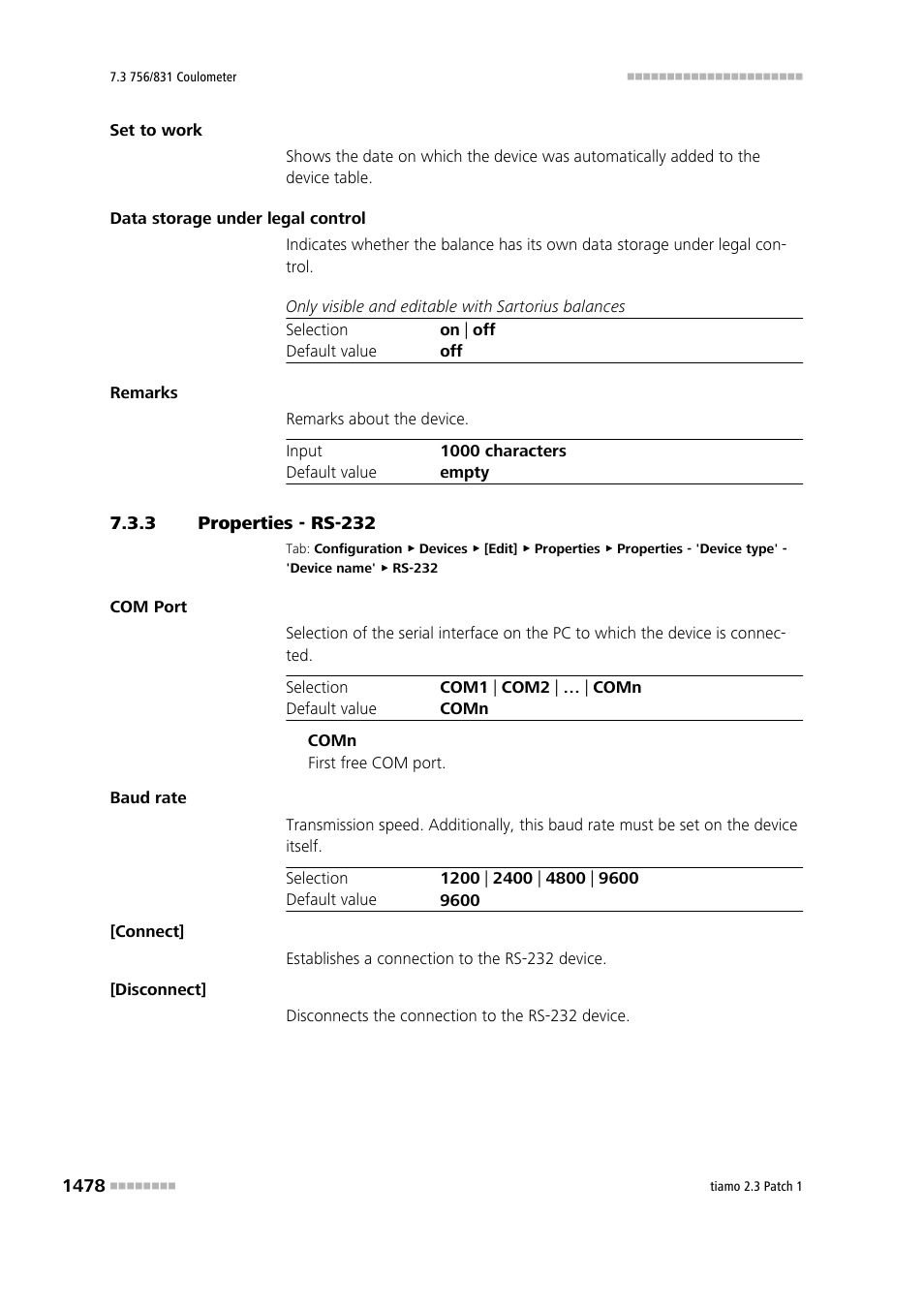 3 properties - rs-232, Properties - rs-232 8 | Metrohm tiamo 2.3 Patch 1 User Manual | Page 1494 / 1702