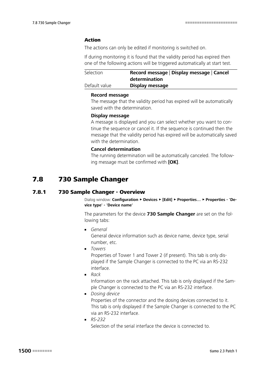 8 730 sample changer, 1 730 sample changer - overview, 730 sample changer 0 | 730 sample changer - overview 0, 730 sample changer | Metrohm tiamo 2.3 Patch 1 User Manual | Page 1516 / 1702