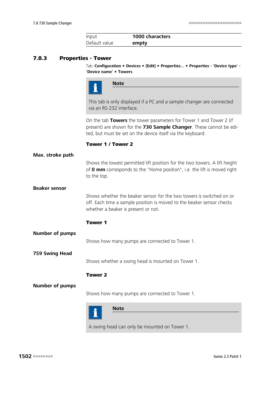 3 properties - tower, Properties - tower 2, Towers | Metrohm tiamo 2.3 Patch 1 User Manual | Page 1518 / 1702