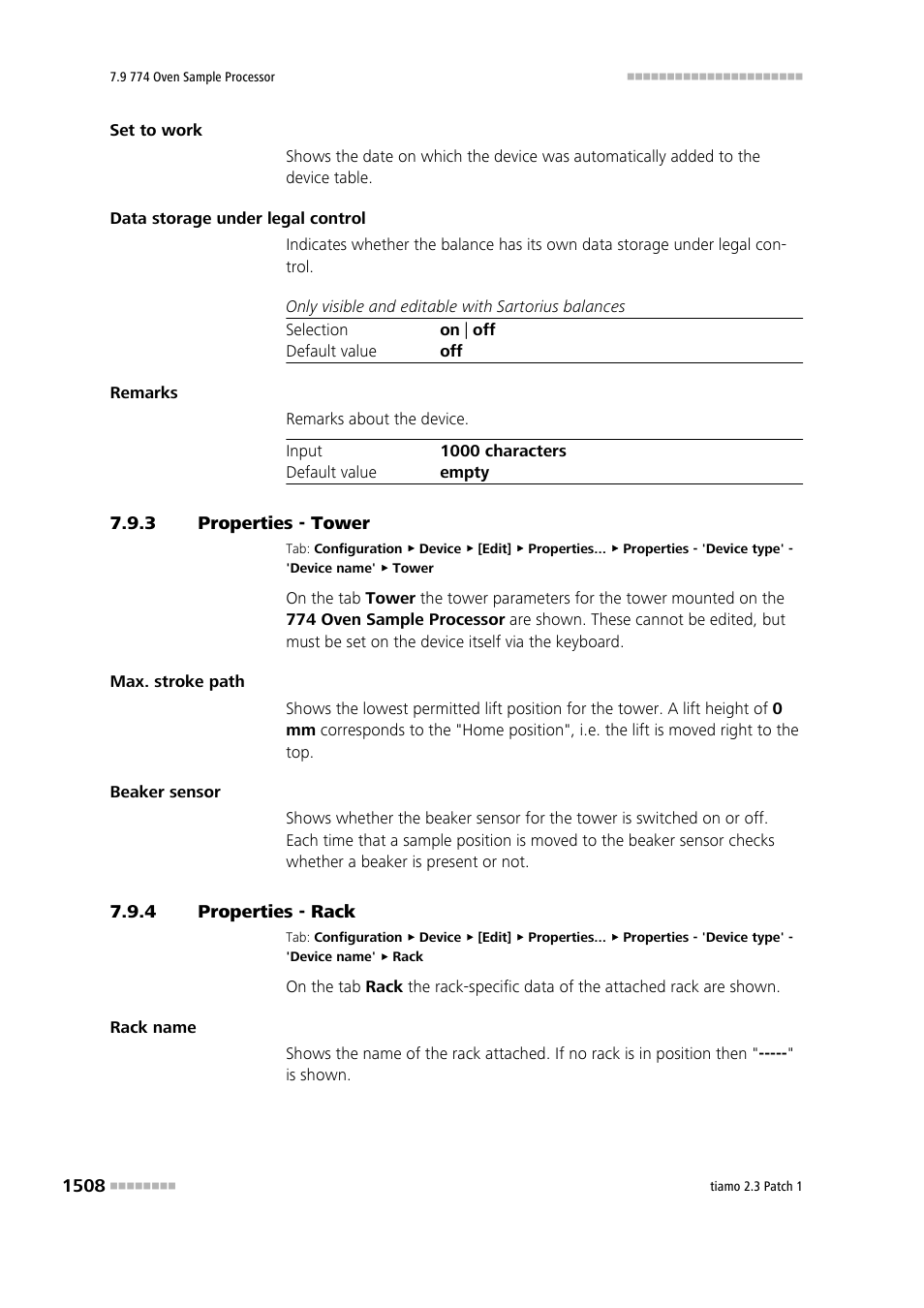 3 properties - tower, 4 properties - rack, Properties - tower 8 | Properties - rack 8 | Metrohm tiamo 2.3 Patch 1 User Manual | Page 1524 / 1702