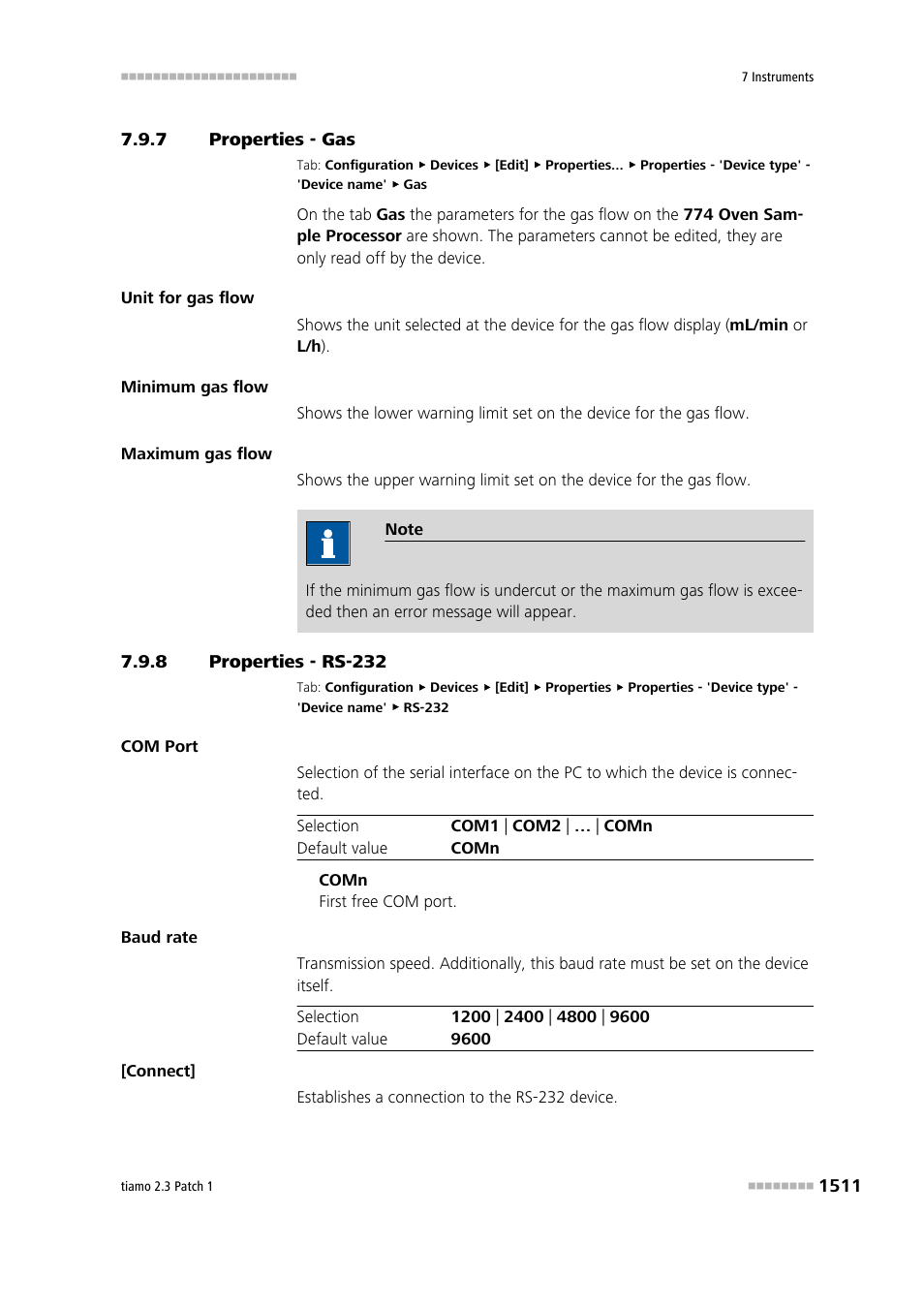 7 properties - gas, 8 properties - rs-232, Properties - gas 1 | Properties - rs-232 1 | Metrohm tiamo 2.3 Patch 1 User Manual | Page 1527 / 1702