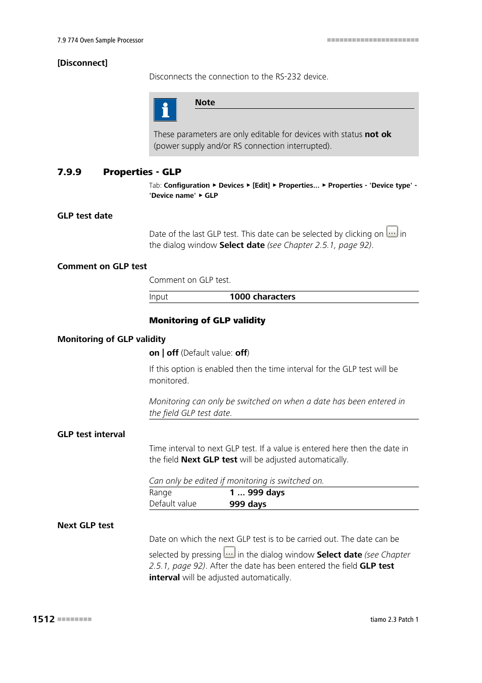 9 properties - glp, Properties - glp 2 | Metrohm tiamo 2.3 Patch 1 User Manual | Page 1528 / 1702