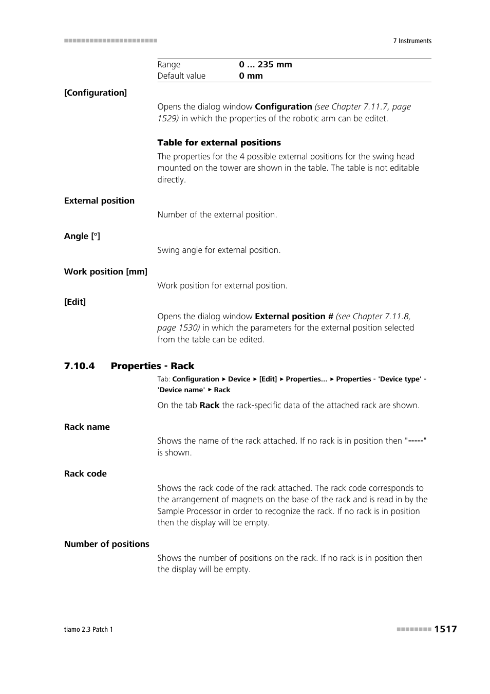 4 properties - rack, Properties - rack 7 | Metrohm tiamo 2.3 Patch 1 User Manual | Page 1533 / 1702