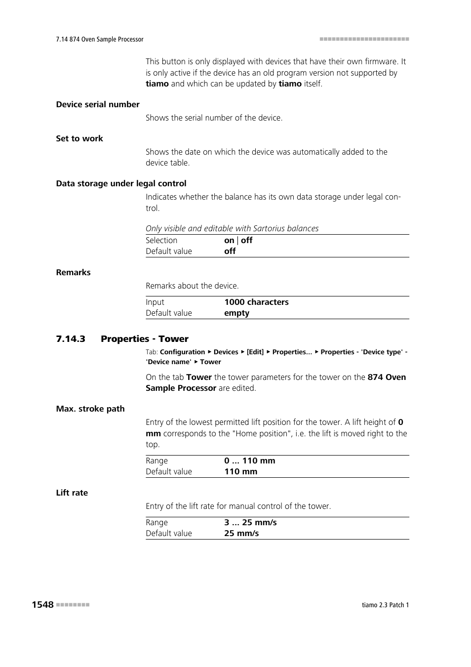 3 properties - tower, Properties - tower 8 | Metrohm tiamo 2.3 Patch 1 User Manual | Page 1564 / 1702