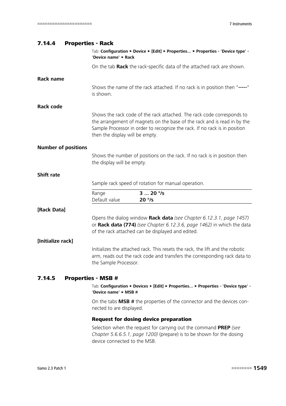 4 properties - rack, 5 properties - msb, Properties - rack 9 | Properties - msb # 9 | Metrohm tiamo 2.3 Patch 1 User Manual | Page 1565 / 1702