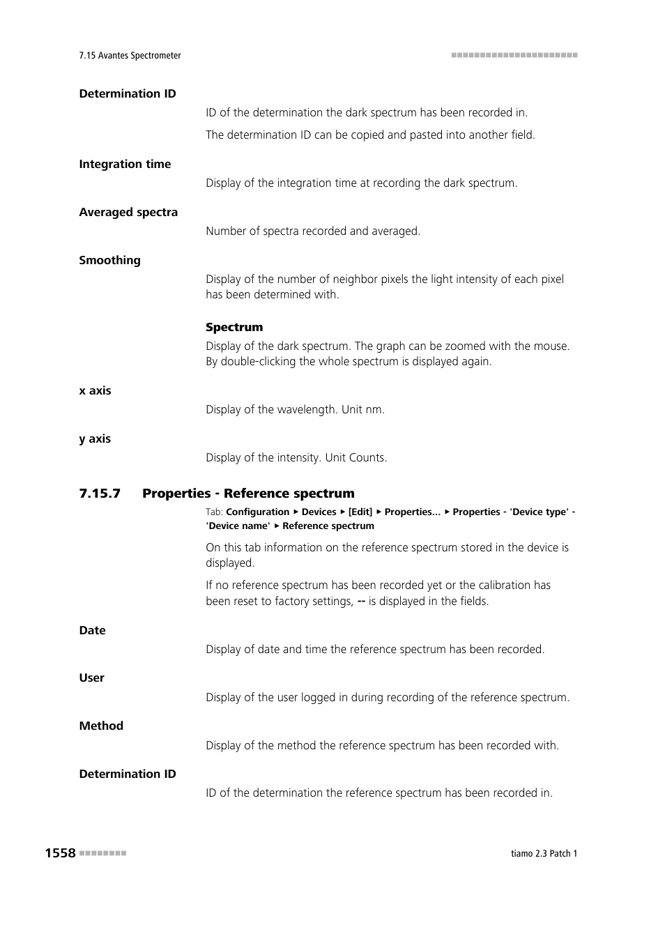 7 properties - reference spectrum, Properties - reference spectrum 8, Reference spectrum | Metrohm tiamo 2.3 Patch 1 User Manual | Page 1574 / 1702