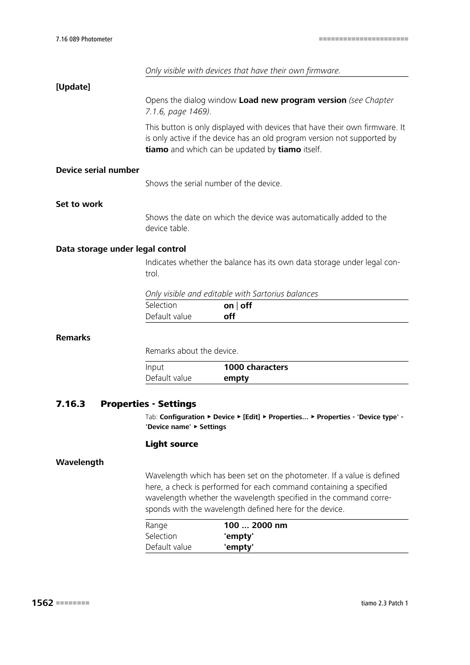 3 properties - settings, Properties - settings 2, Settings | Metrohm tiamo 2.3 Patch 1 User Manual | Page 1578 / 1702