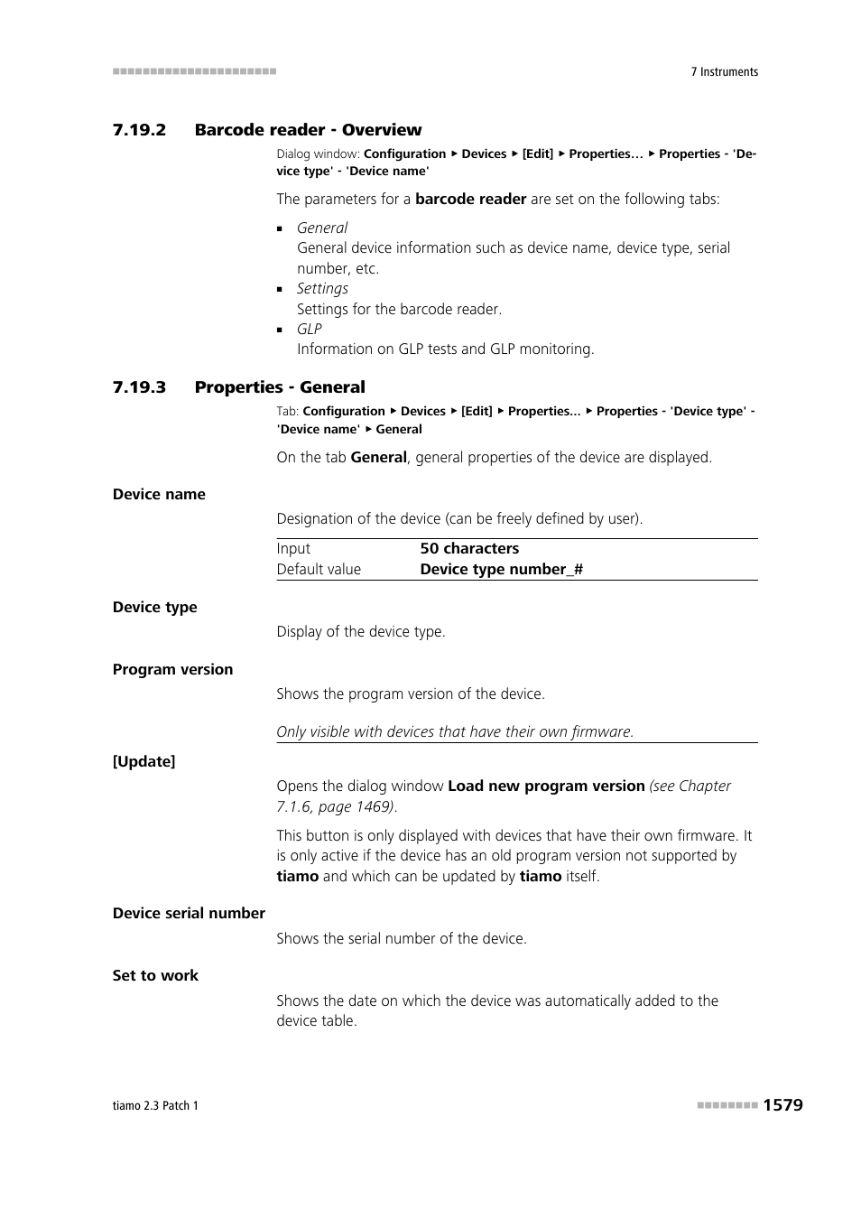 2 barcode reader - overview, 3 properties - general, Barcode reader - overview 9 | Properties - general 9 | Metrohm tiamo 2.3 Patch 1 User Manual | Page 1595 / 1702