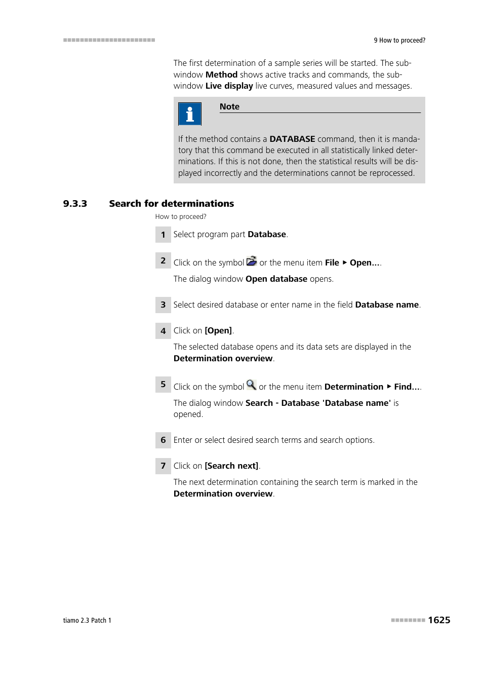 3 search for determinations, Search for determinations 5 | Metrohm tiamo 2.3 Patch 1 User Manual | Page 1641 / 1702