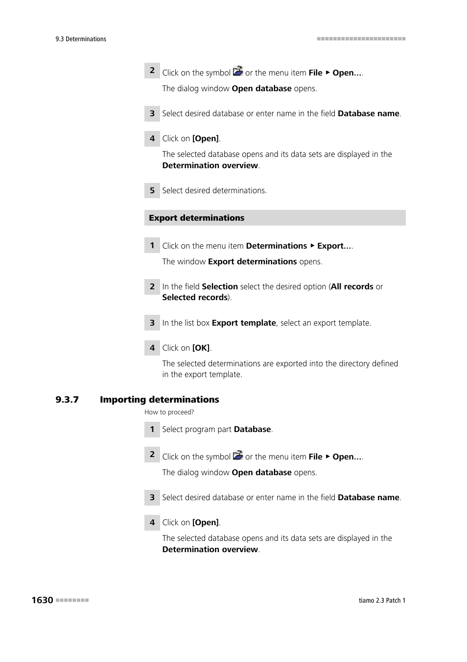 7 importing determinations, Importing determinations 0 | Metrohm tiamo 2.3 Patch 1 User Manual | Page 1646 / 1702