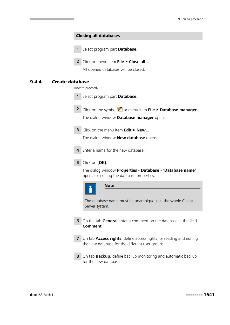 4 create database, Create database 1 | Metrohm tiamo 2.3 Patch 1 User Manual | Page 1657 / 1702