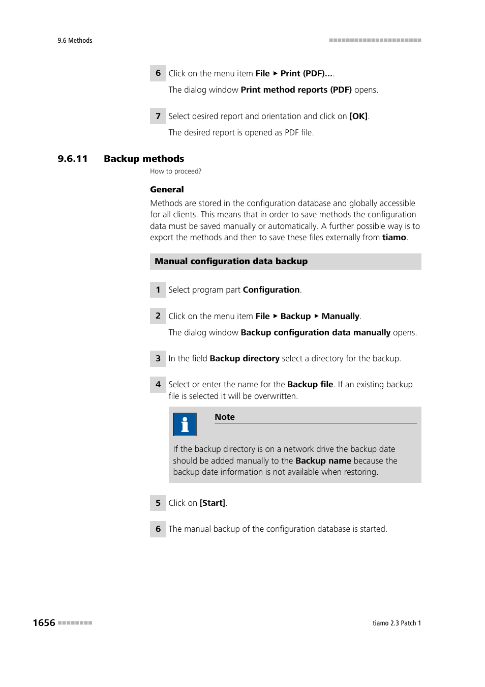 11 backup methods, Backup methods 6 | Metrohm tiamo 2.3 Patch 1 User Manual | Page 1672 / 1702