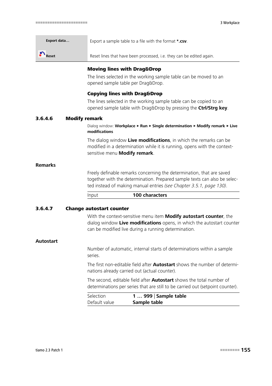 6 modify remark, 7 change autostart counter | Metrohm tiamo 2.3 Patch 1 User Manual | Page 171 / 1702