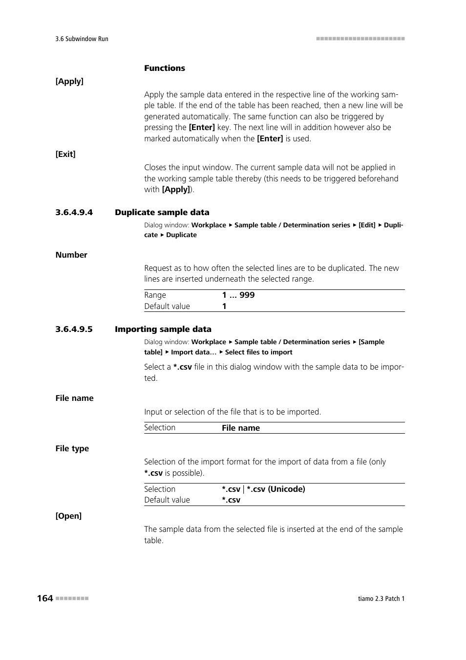 4 duplicate sample data, 5 importing sample data | Metrohm tiamo 2.3 Patch 1 User Manual | Page 180 / 1702