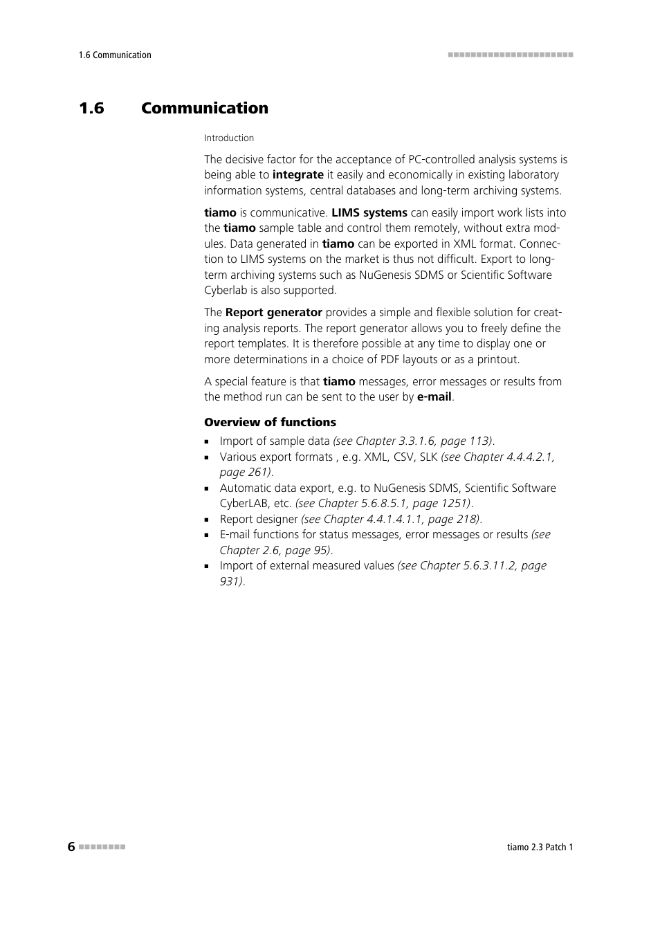 6 communication, Communication, A wide range of import and export functions | Metrohm tiamo 2.3 Patch 1 User Manual | Page 22 / 1702