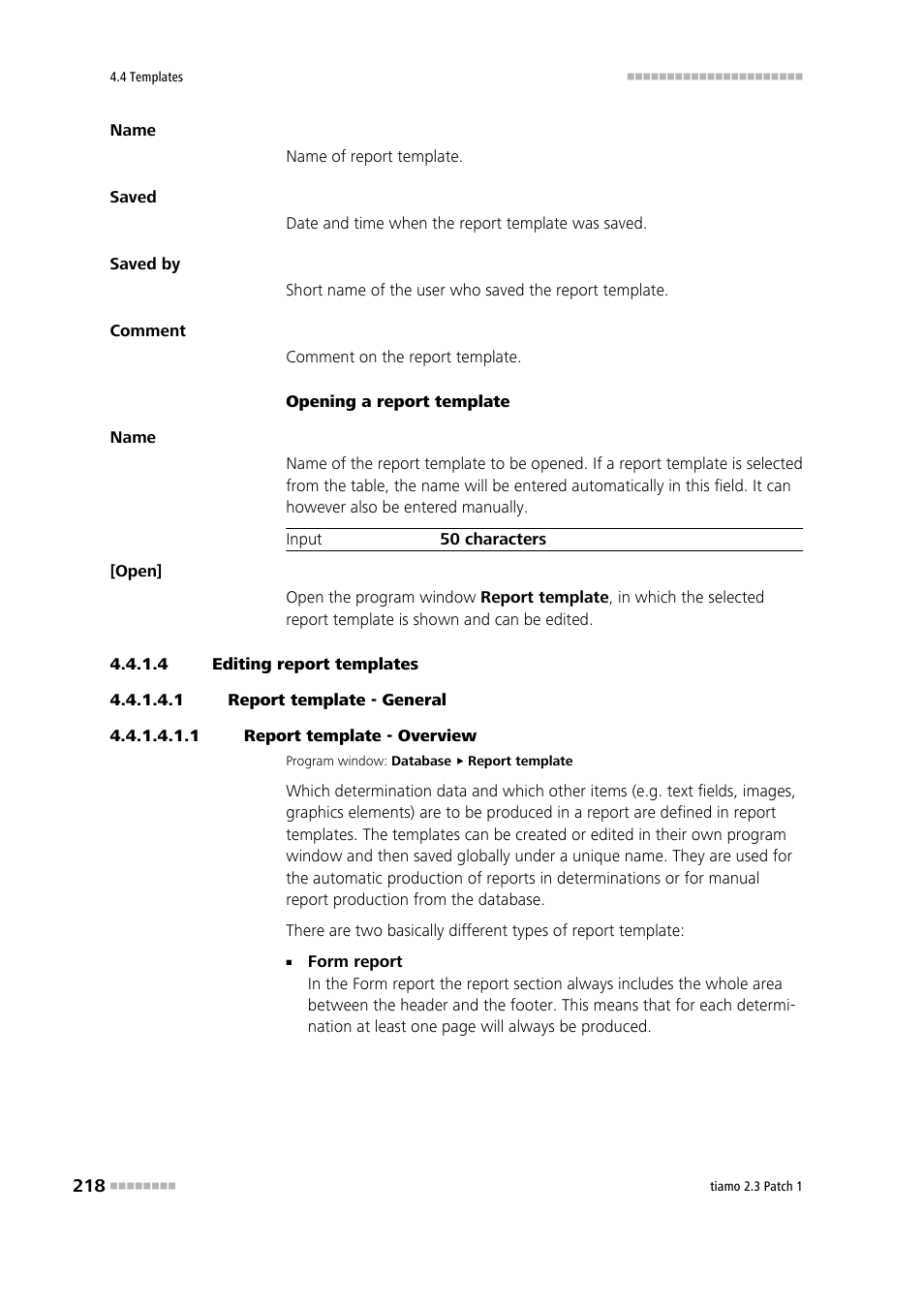 4 editing report templates, 1 report template - general, 1 report template - overview | Metrohm tiamo 2.3 Patch 1 User Manual | Page 234 / 1702