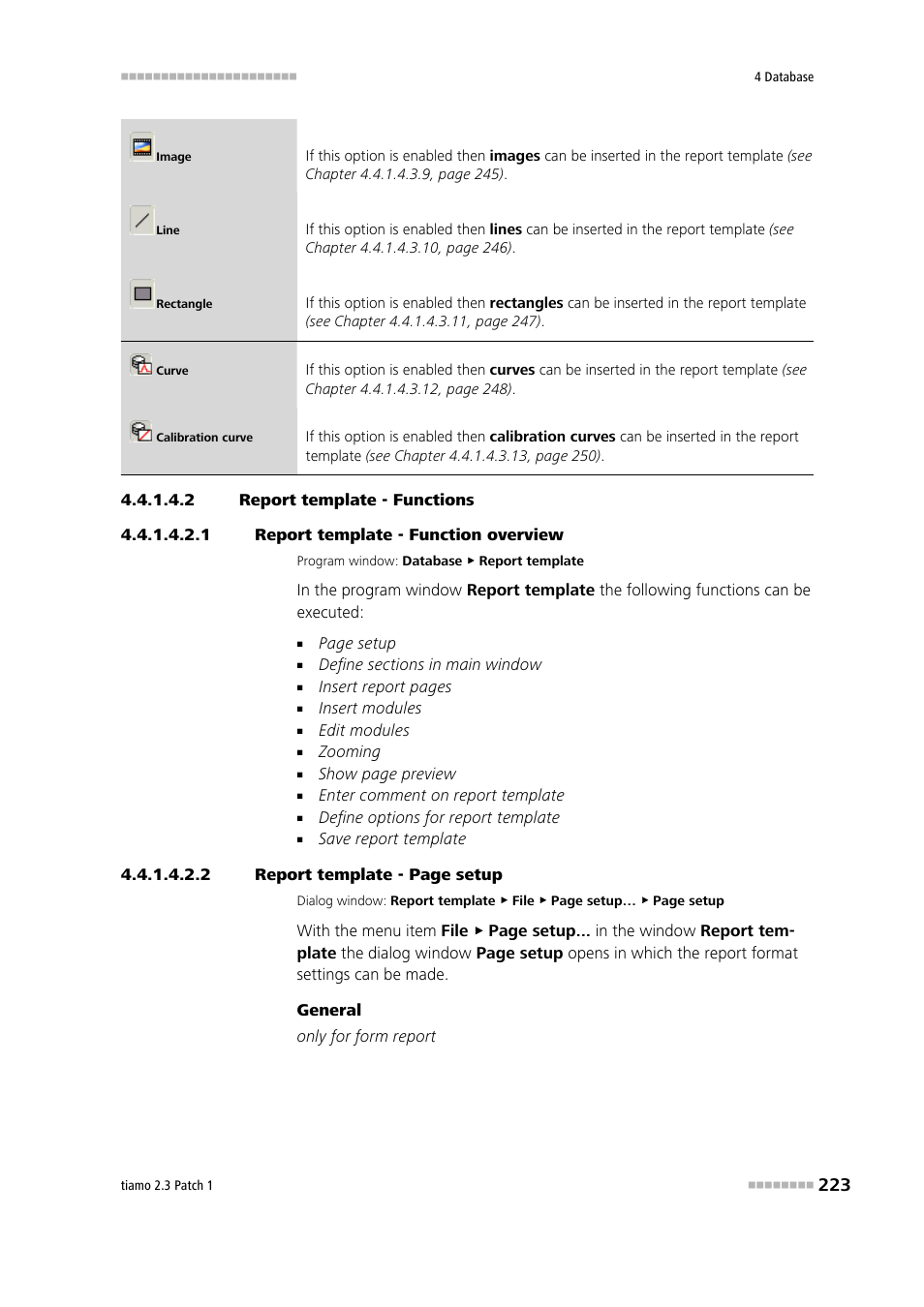 2 report template - functions, 1 report template - function overview | Metrohm tiamo 2.3 Patch 1 User Manual | Page 239 / 1702