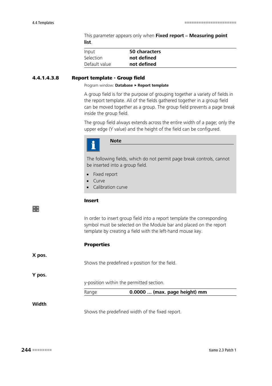 8 report template - group field, Group field | Metrohm tiamo 2.3 Patch 1 User Manual | Page 260 / 1702