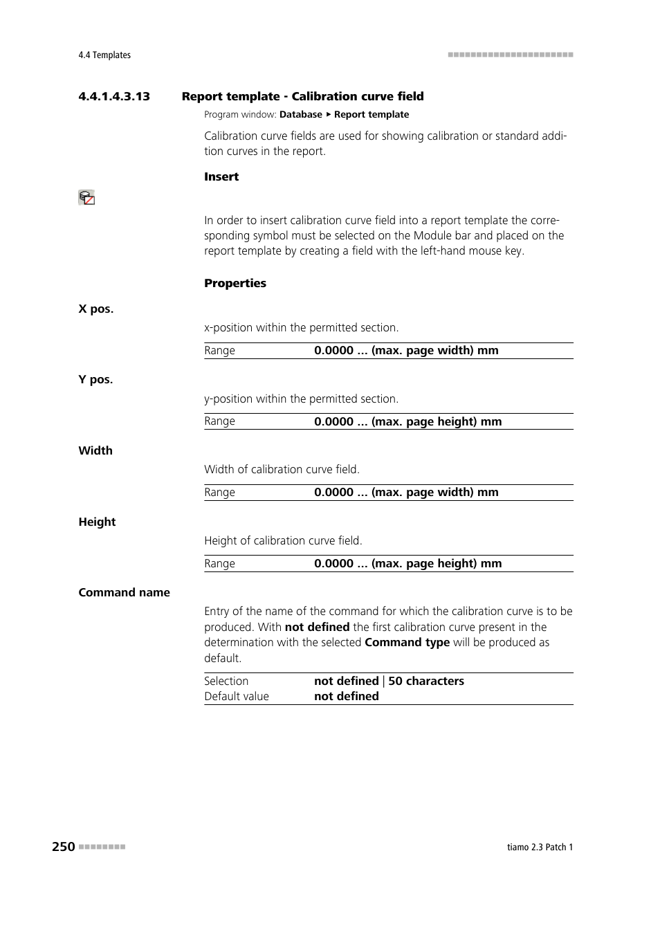 13 report template - calibration curve field, Calibration curve | Metrohm tiamo 2.3 Patch 1 User Manual | Page 266 / 1702