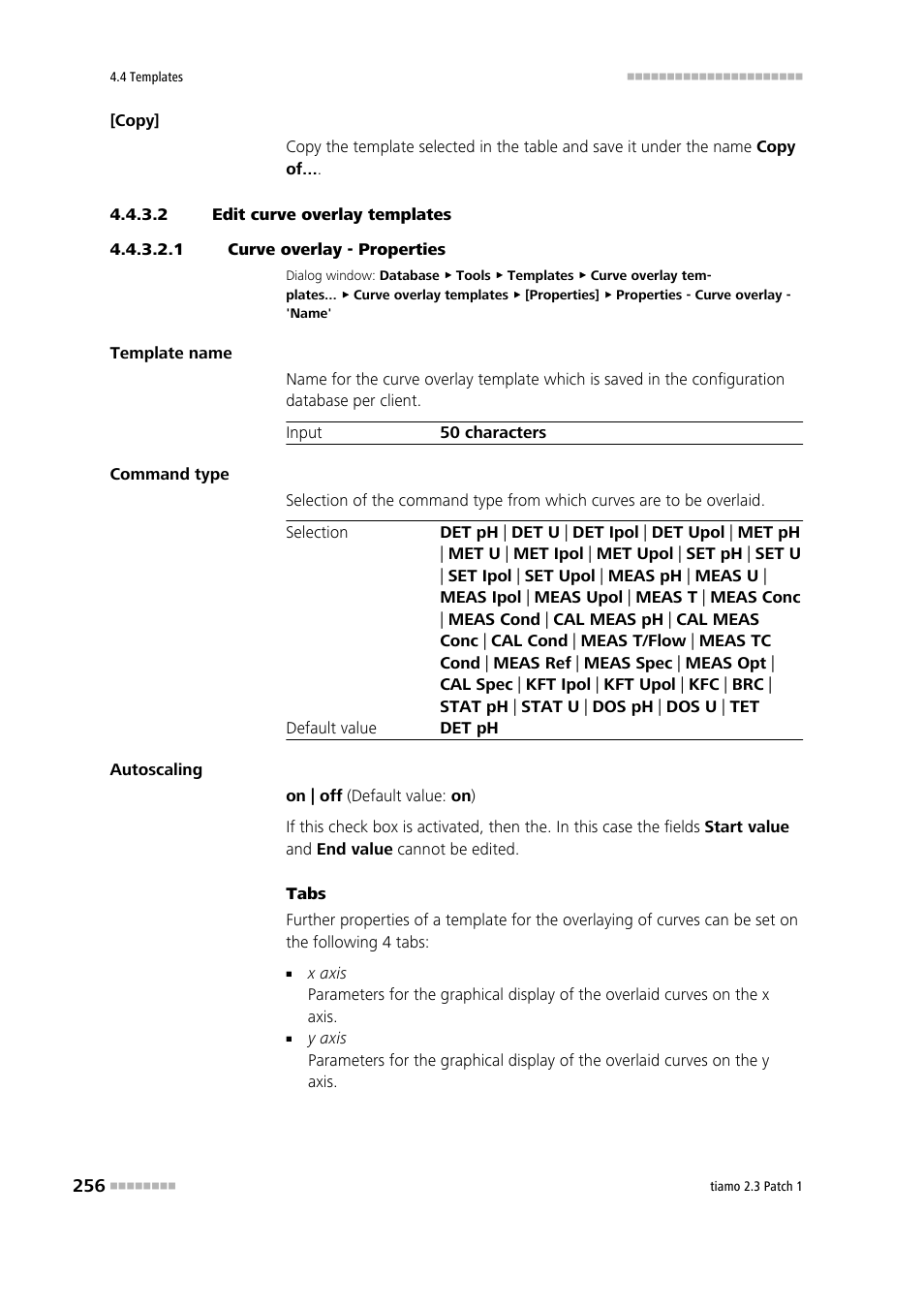 2 edit curve overlay templates, 1 curve overlay - properties | Metrohm tiamo 2.3 Patch 1 User Manual | Page 272 / 1702