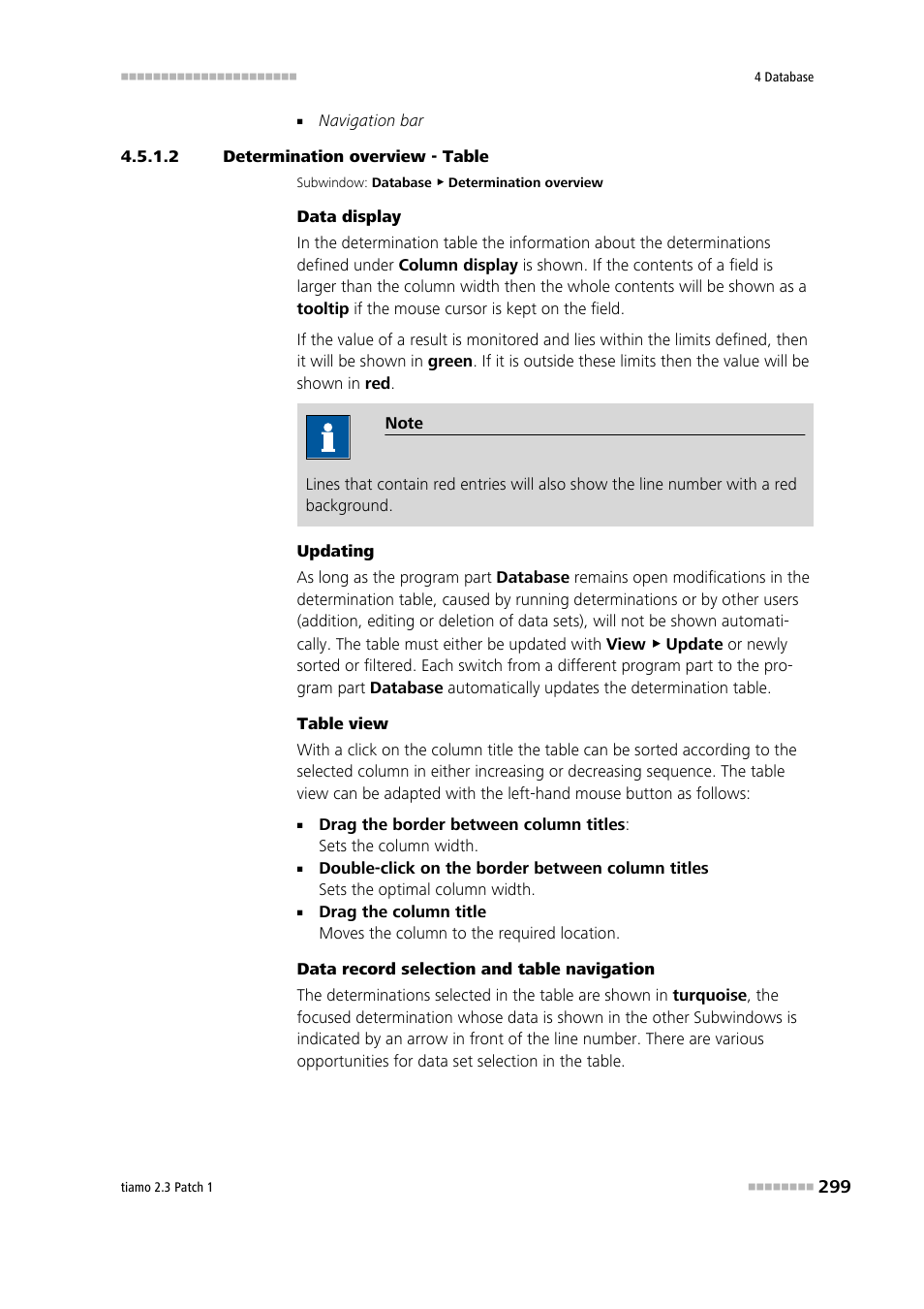 2 determination overview - table | Metrohm tiamo 2.3 Patch 1 User Manual | Page 315 / 1702