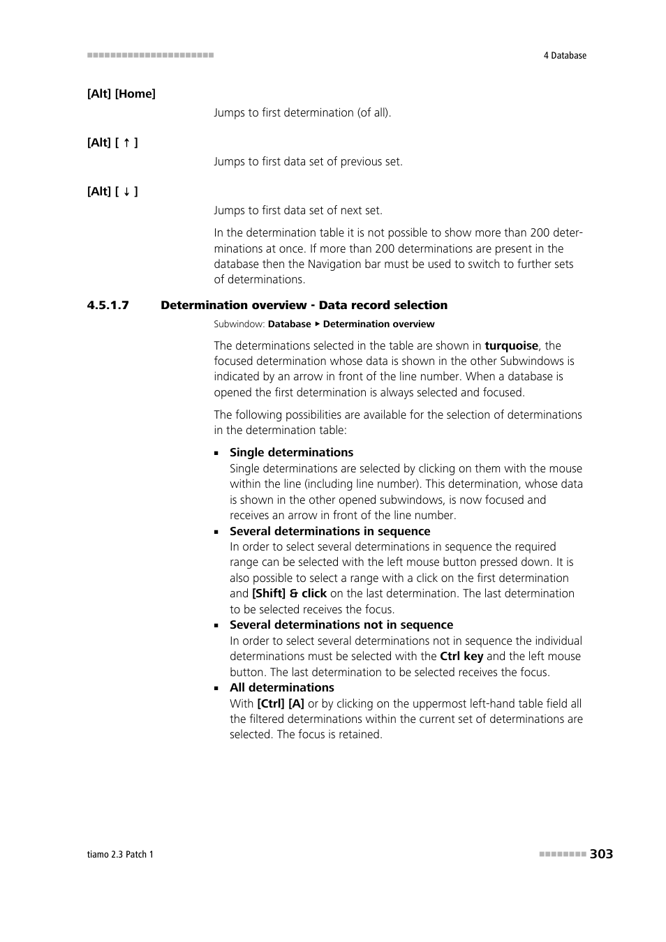 7 determination overview - data record selection | Metrohm tiamo 2.3 Patch 1 User Manual | Page 319 / 1702