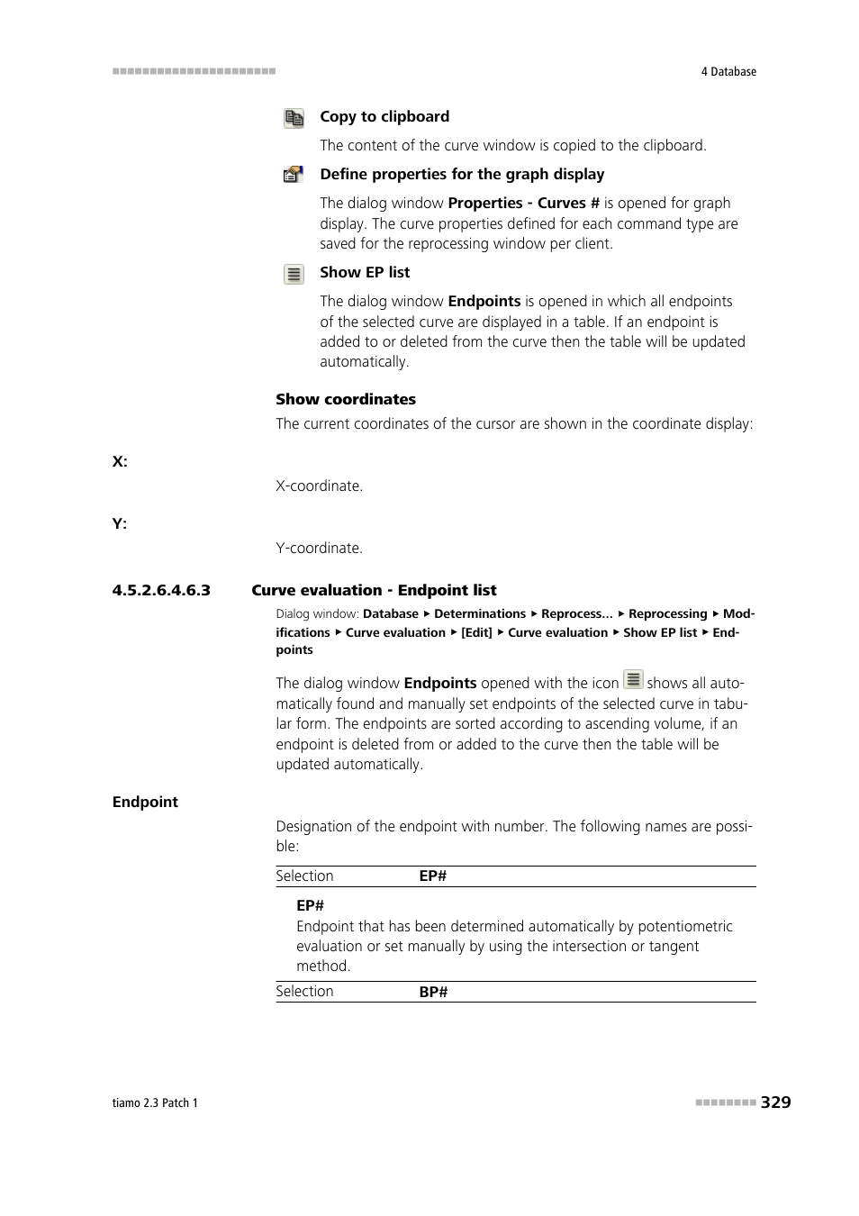 3 curve evaluation - endpoint list | Metrohm tiamo 2.3 Patch 1 User Manual | Page 345 / 1702