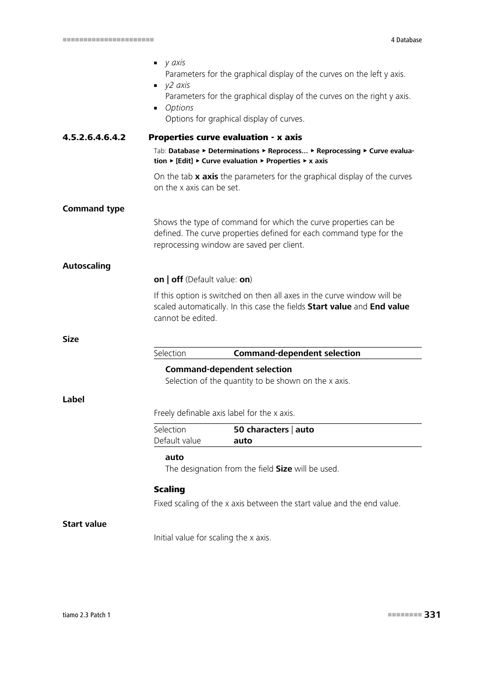 2 properties curve evaluation - x axis | Metrohm tiamo 2.3 Patch 1 User Manual | Page 347 / 1702