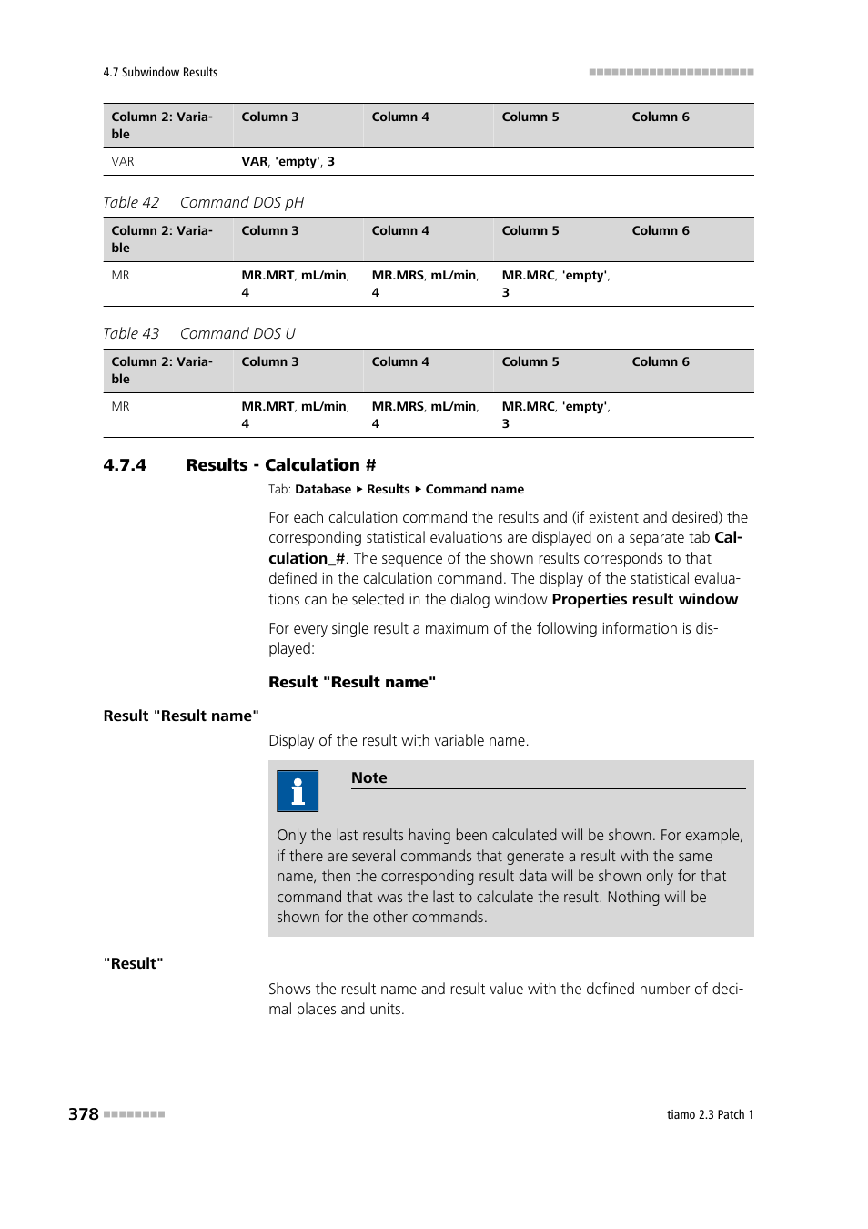 4 results - calculation, Results - calculation | Metrohm tiamo 2.3 Patch 1 User Manual | Page 394 / 1702