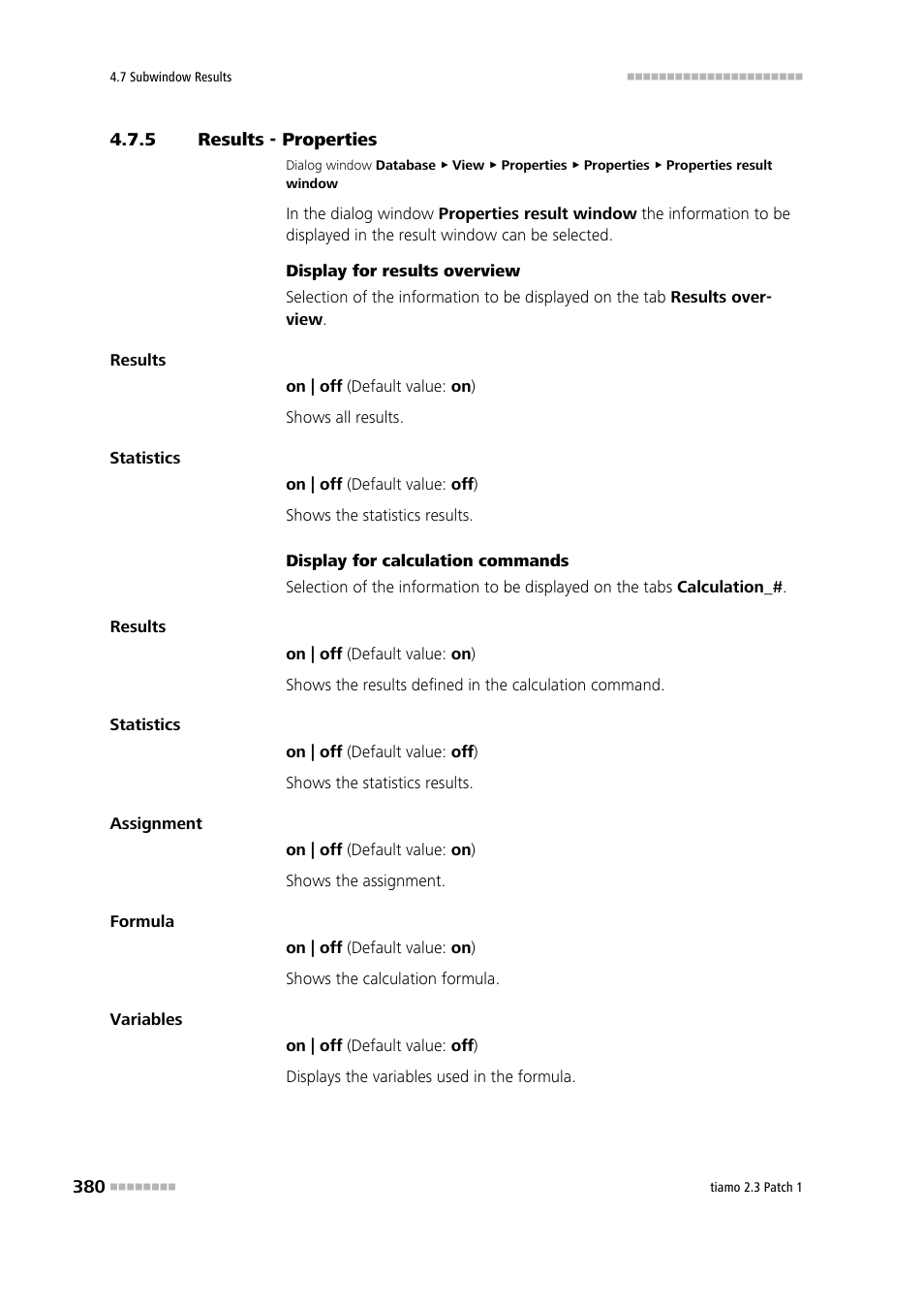 5 results - properties, Results - properties | Metrohm tiamo 2.3 Patch 1 User Manual | Page 396 / 1702