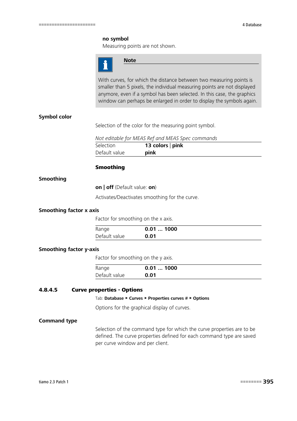 5 curve properties - options, Options | Metrohm tiamo 2.3 Patch 1 User Manual | Page 411 / 1702