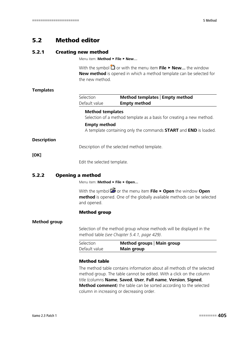 2 method editor, 1 creating new method, 2 opening a method | Method editor, Creating new method, Opening a method | Metrohm tiamo 2.3 Patch 1 User Manual | Page 421 / 1702