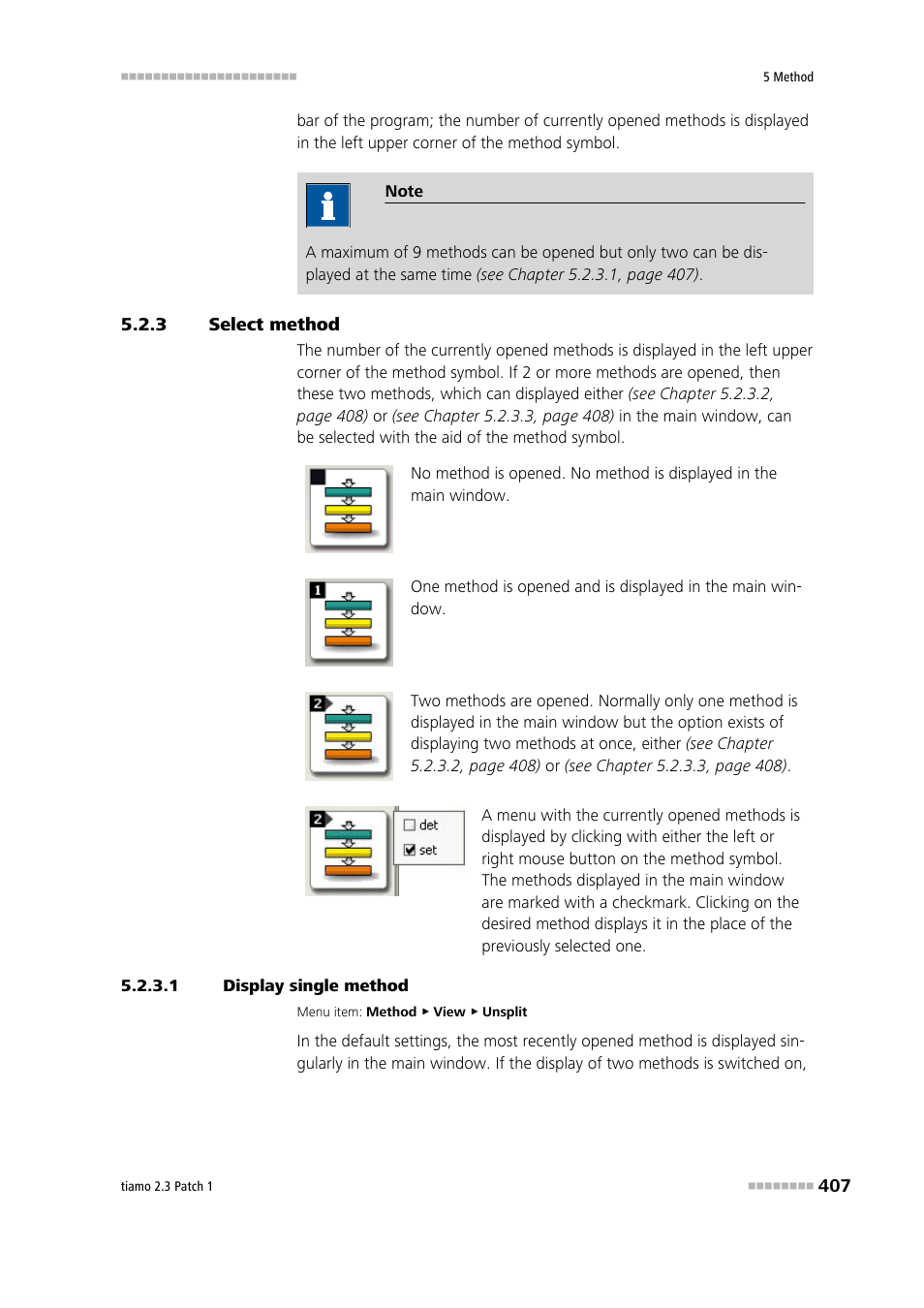 3 select method, 1 display single method, Select method | Metrohm tiamo 2.3 Patch 1 User Manual | Page 423 / 1702