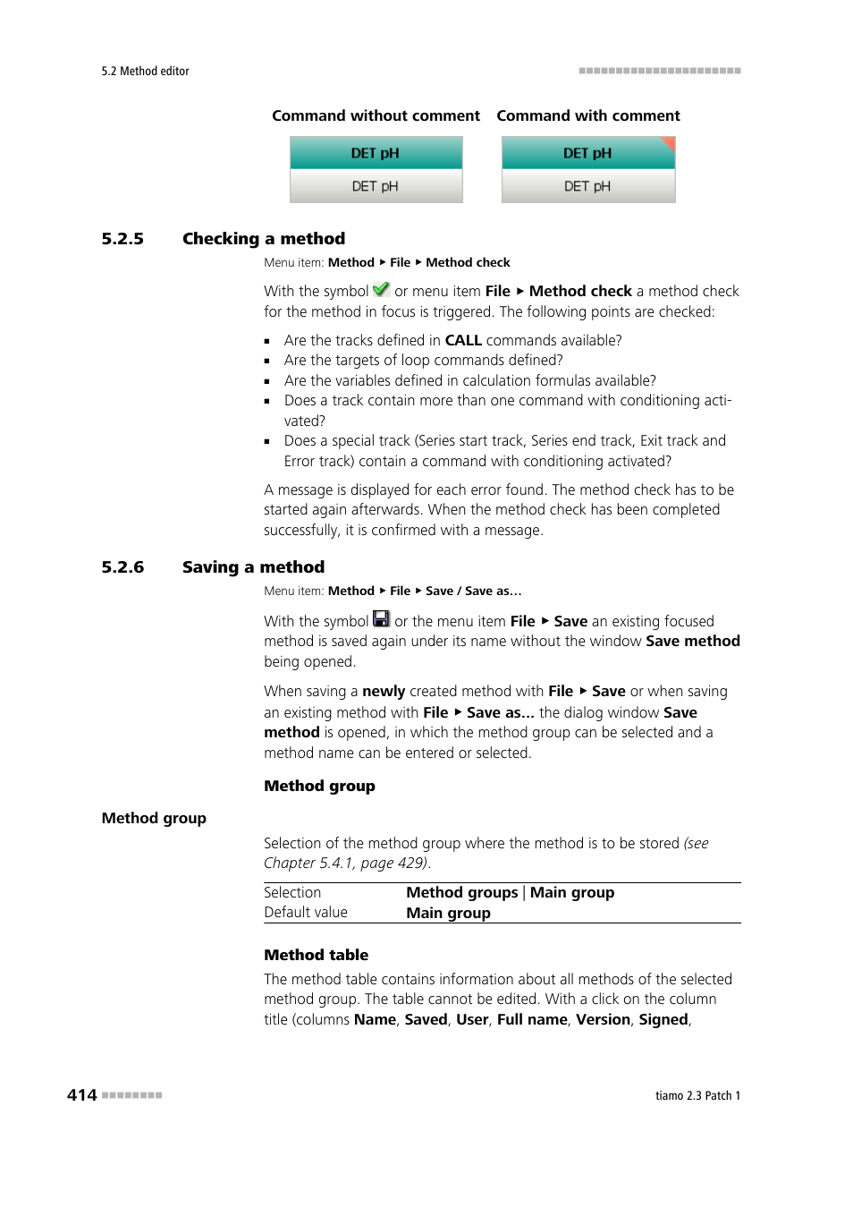 5 checking a method, 6 saving a method, Checking a method | Saving a method | Metrohm tiamo 2.3 Patch 1 User Manual | Page 430 / 1702