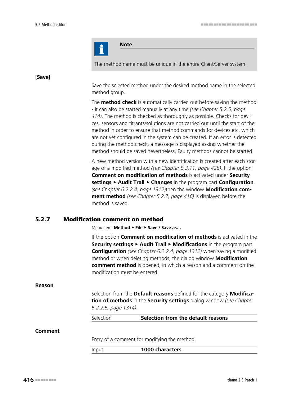 7 modification comment on method, Modification comment on method | Metrohm tiamo 2.3 Patch 1 User Manual | Page 432 / 1702