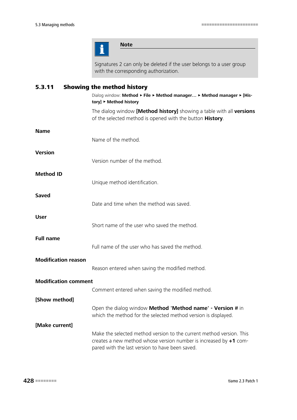 11 showing the method history, Showing the method history | Metrohm tiamo 2.3 Patch 1 User Manual | Page 444 / 1702