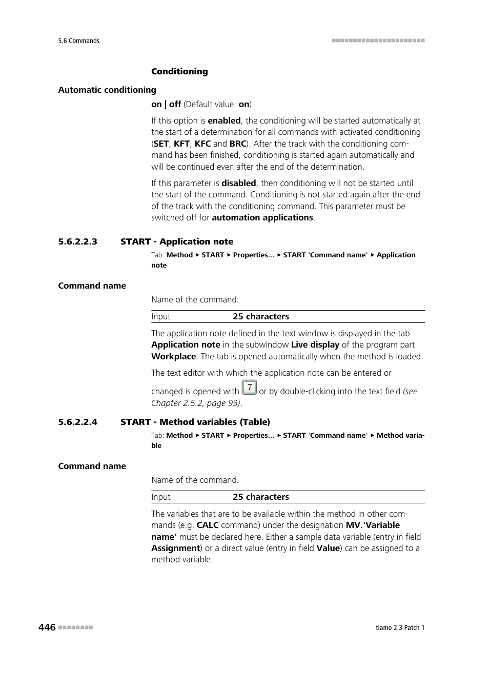 3 start - application note, 4 start - method variables (table) | Metrohm tiamo 2.3 Patch 1 User Manual | Page 462 / 1702