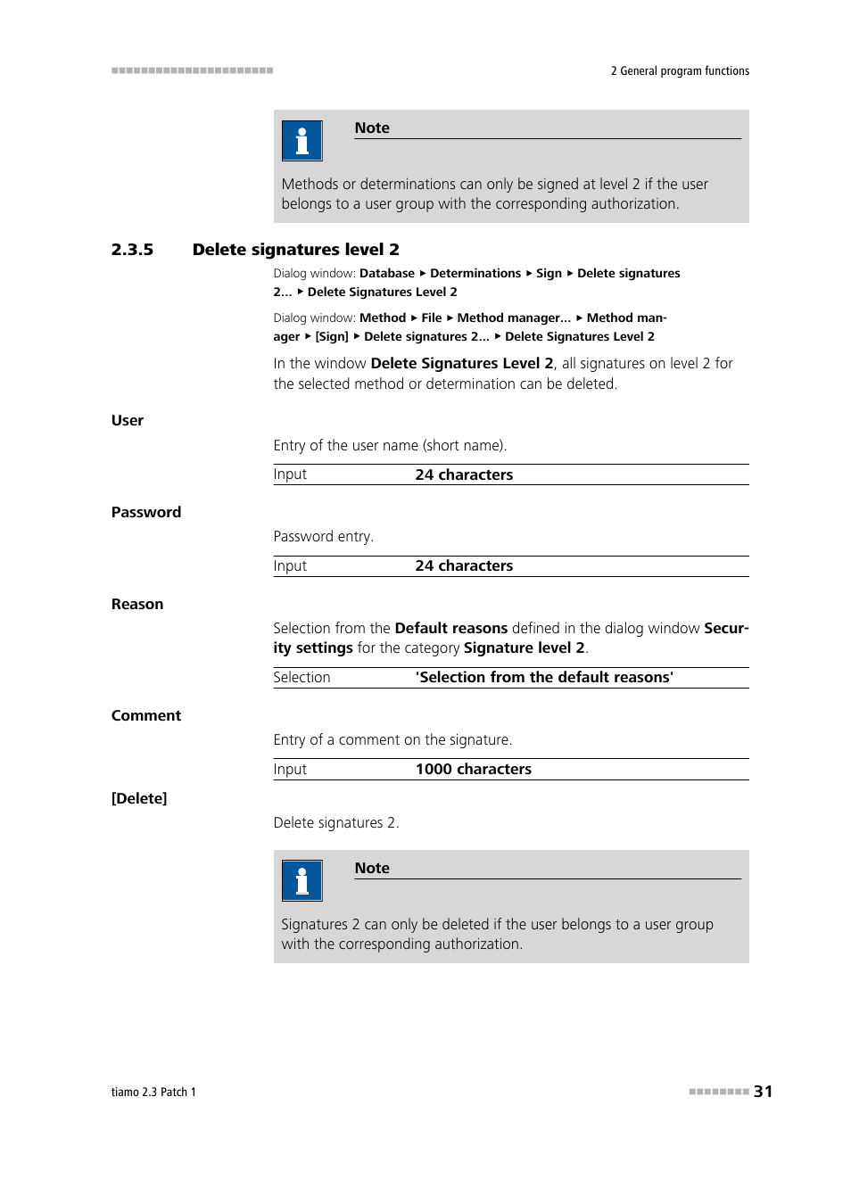 5 delete signatures level 2, Delete signatures level 2 | Metrohm tiamo 2.3 Patch 1 User Manual | Page 47 / 1702