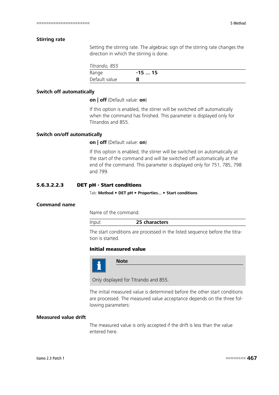 3 det ph - start conditions, Start conditions | Metrohm tiamo 2.3 Patch 1 User Manual | Page 483 / 1702