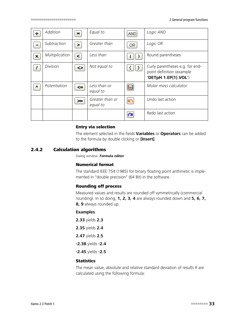 2 calculation algorithms, Calculation algorithms | Metrohm tiamo 2.3 Patch 1 User Manual | Page 49 / 1702