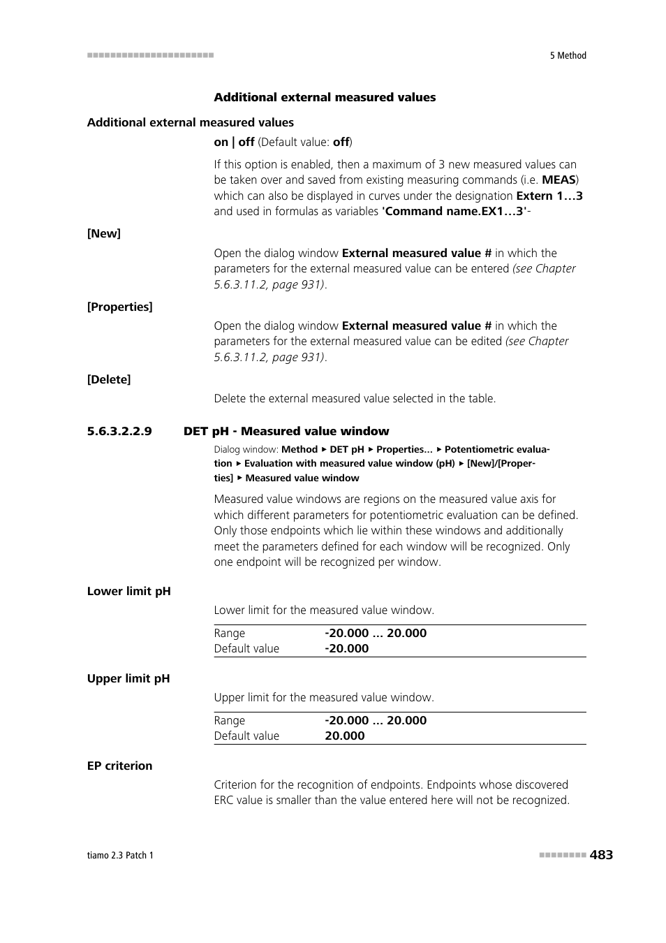 9 det ph - measured value window | Metrohm tiamo 2.3 Patch 1 User Manual | Page 499 / 1702