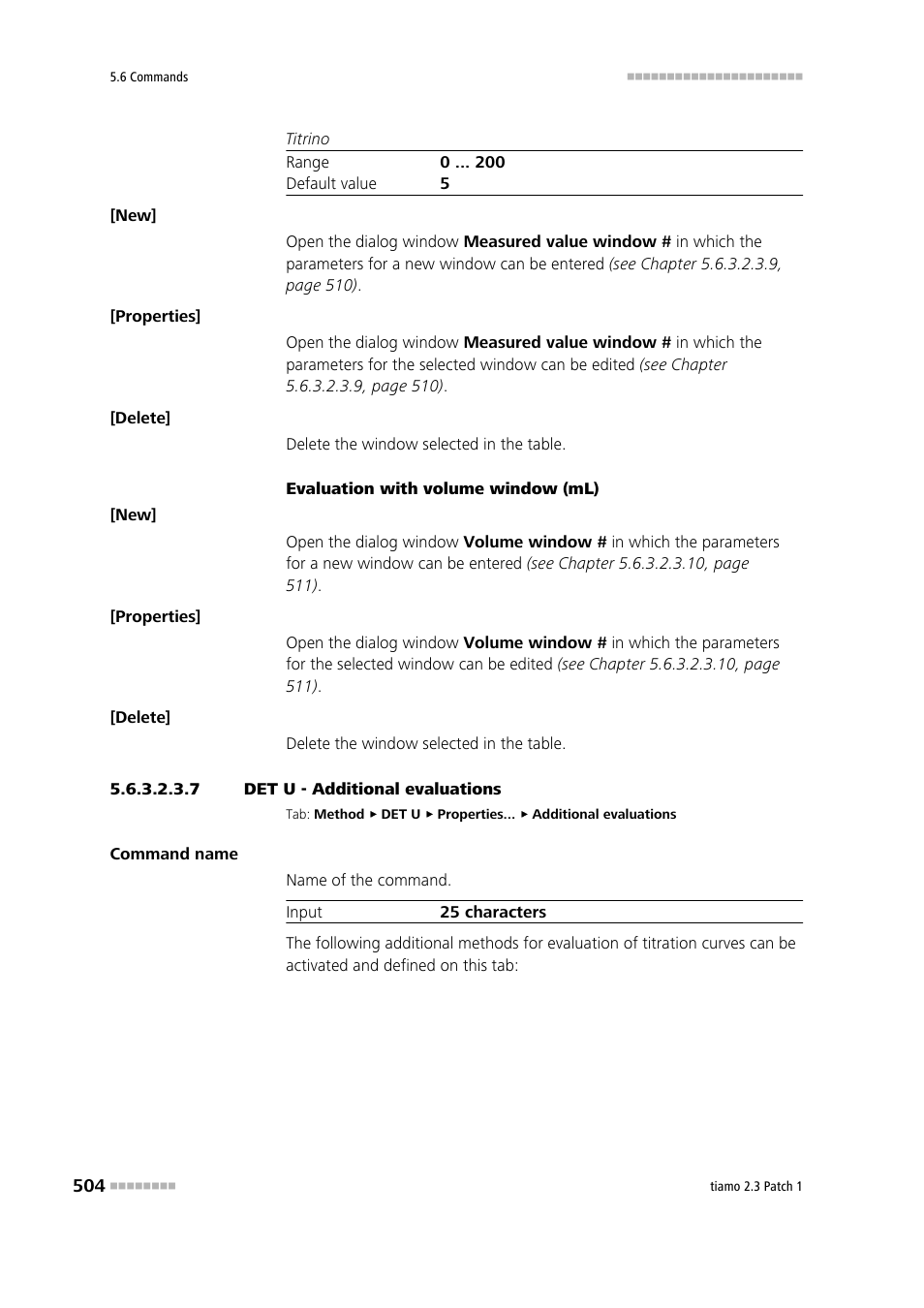 7 det u - additional evaluations, Additional evaluations | Metrohm tiamo 2.3 Patch 1 User Manual | Page 520 / 1702