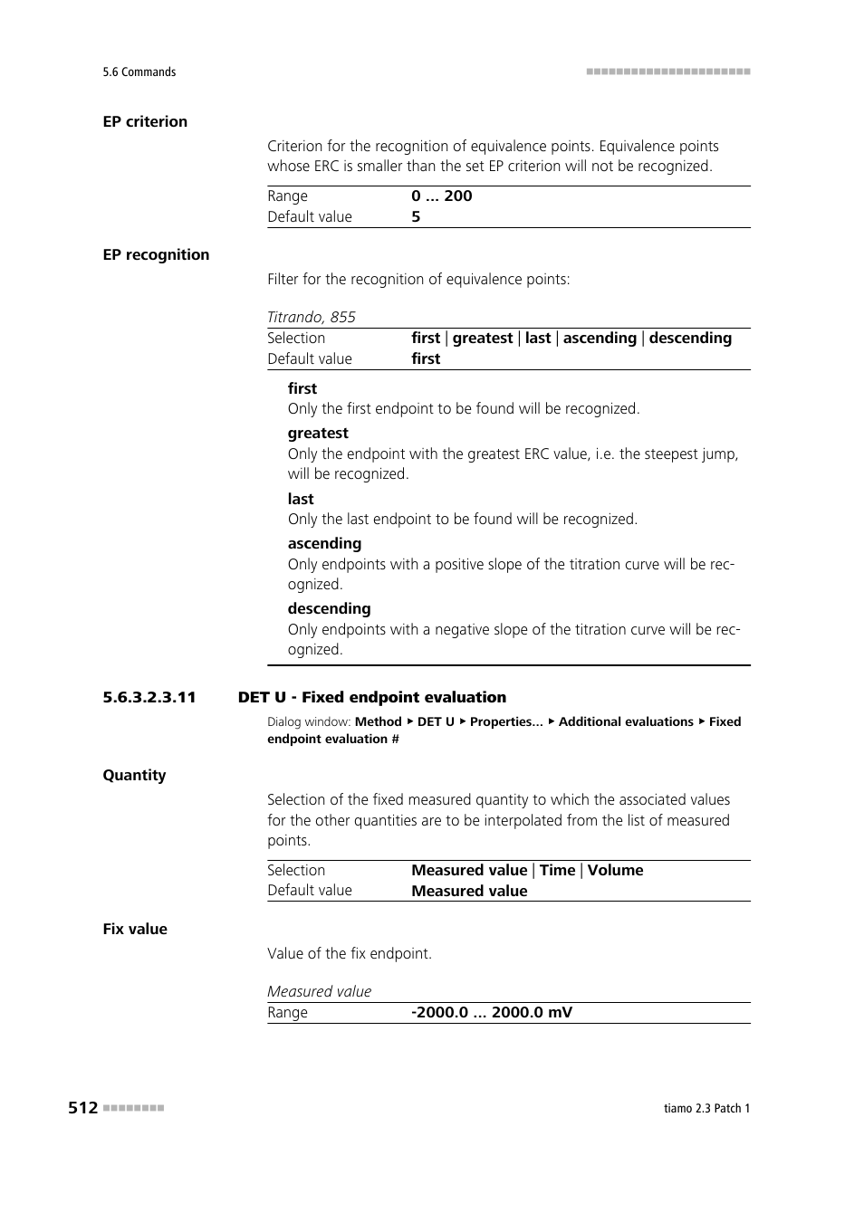 11 det u - fixed endpoint evaluation | Metrohm tiamo 2.3 Patch 1 User Manual | Page 528 / 1702