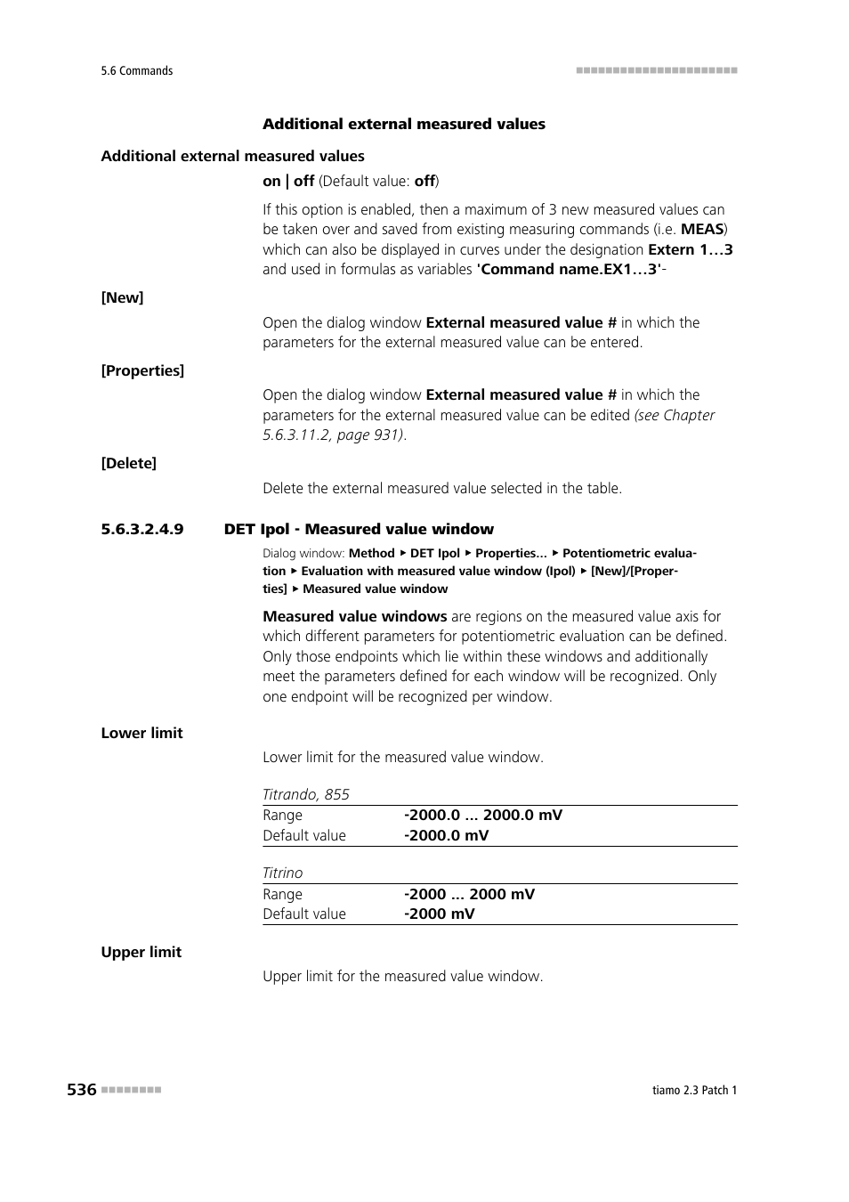 9 det ipol - measured value window | Metrohm tiamo 2.3 Patch 1 User Manual | Page 552 / 1702