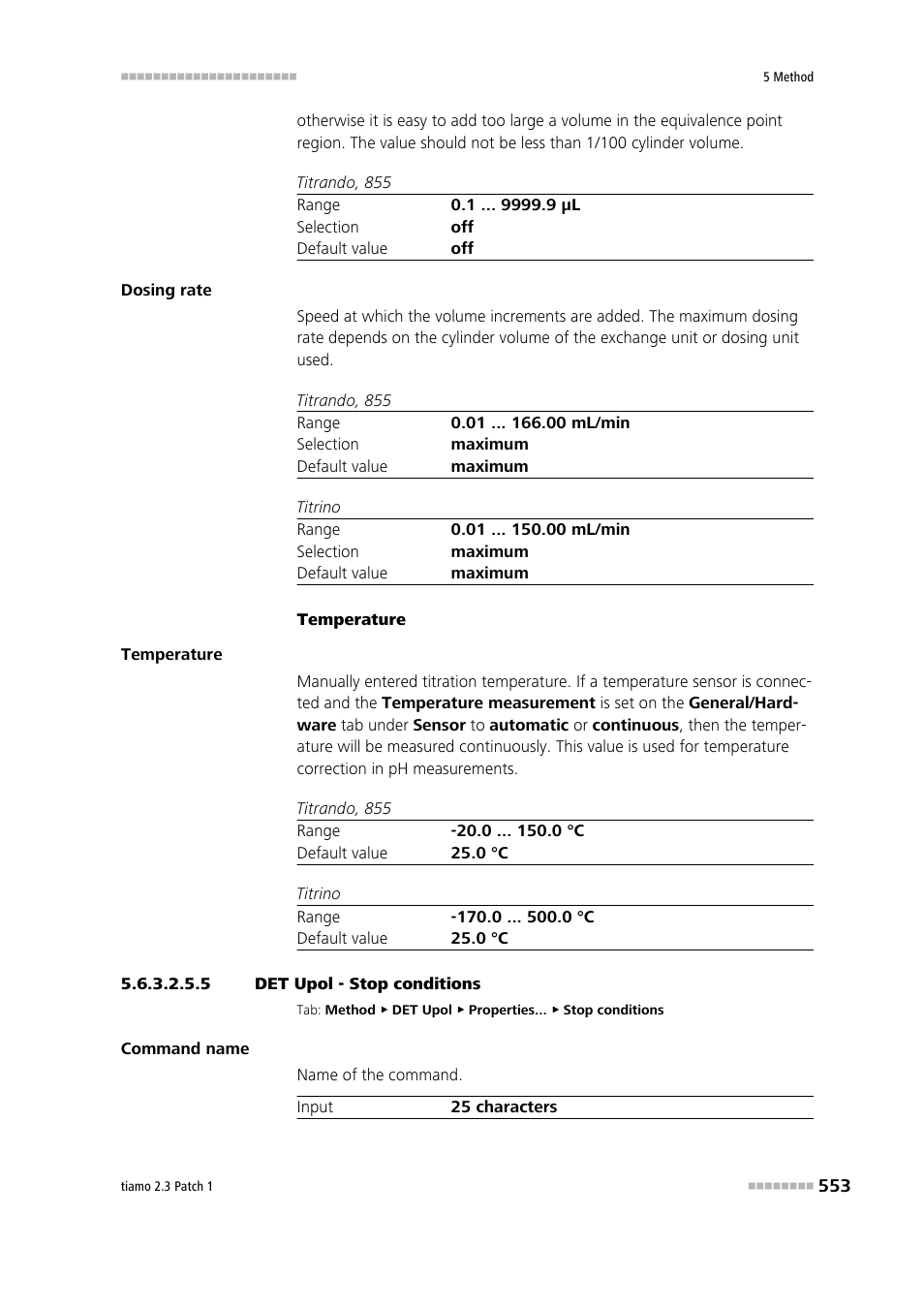 5 det upol - stop conditions, Stop conditions | Metrohm tiamo 2.3 Patch 1 User Manual | Page 569 / 1702