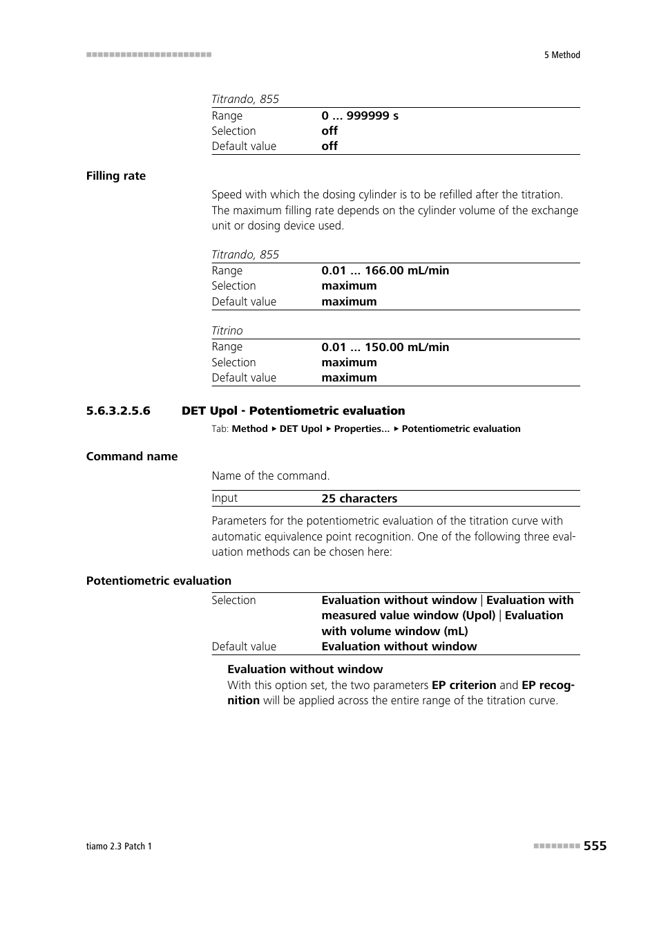 6 det upol - potentiometric evaluation, Potentiometric evaluation | Metrohm tiamo 2.3 Patch 1 User Manual | Page 571 / 1702