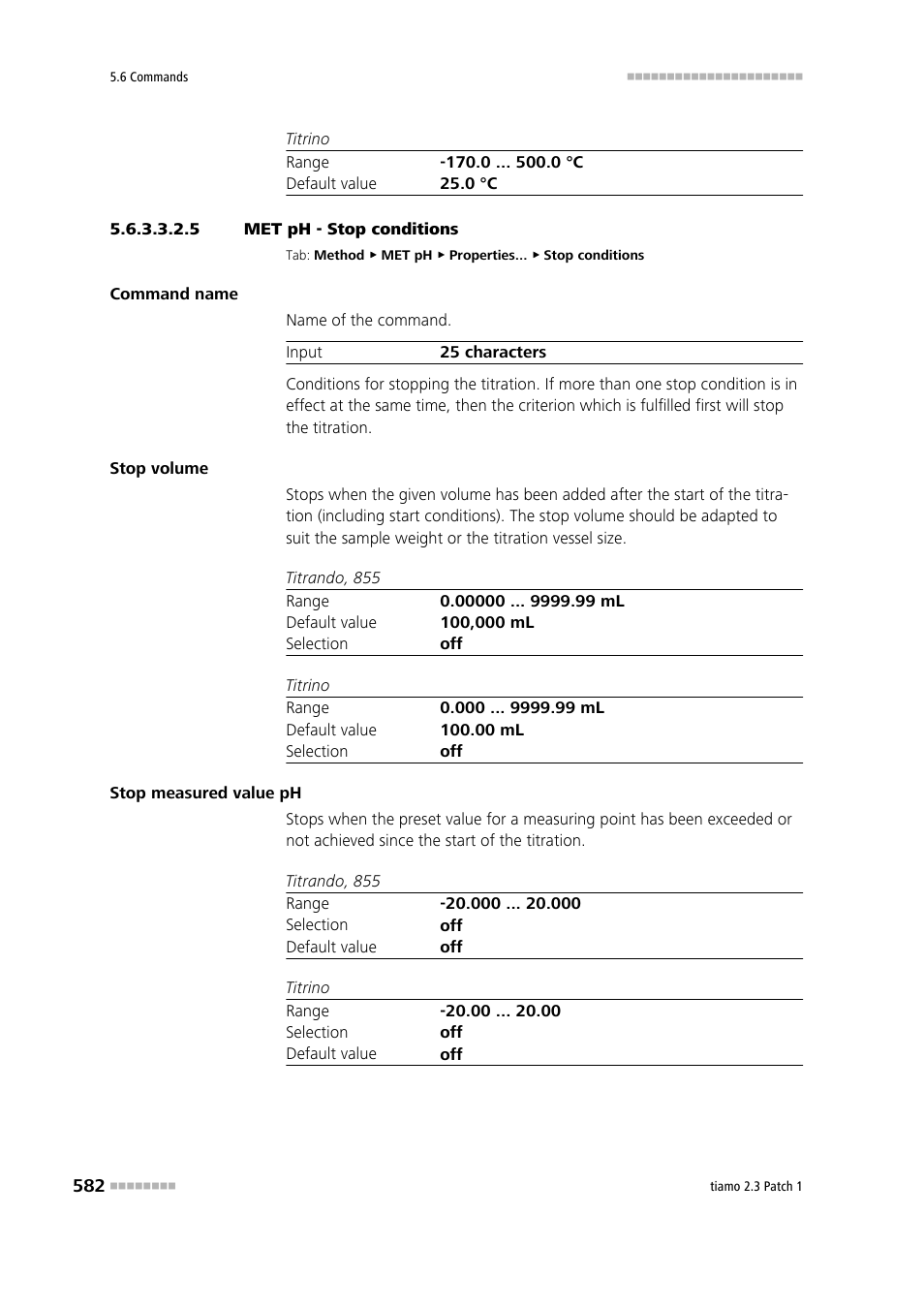 5 met ph - stop conditions, Stop conditions | Metrohm tiamo 2.3 Patch 1 User Manual | Page 598 / 1702