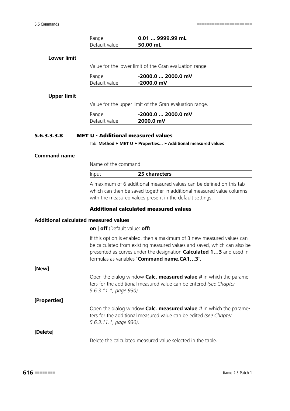 8 met u - additional measured values, Additional measured values | Metrohm tiamo 2.3 Patch 1 User Manual | Page 632 / 1702