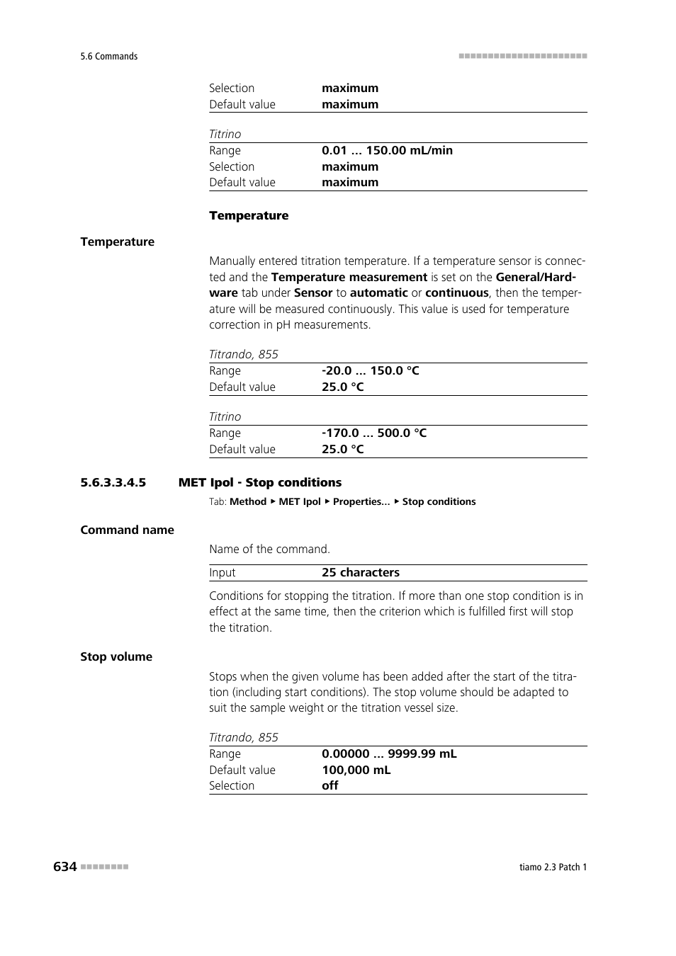 5 met ipol - stop conditions, Stop conditions | Metrohm tiamo 2.3 Patch 1 User Manual | Page 650 / 1702