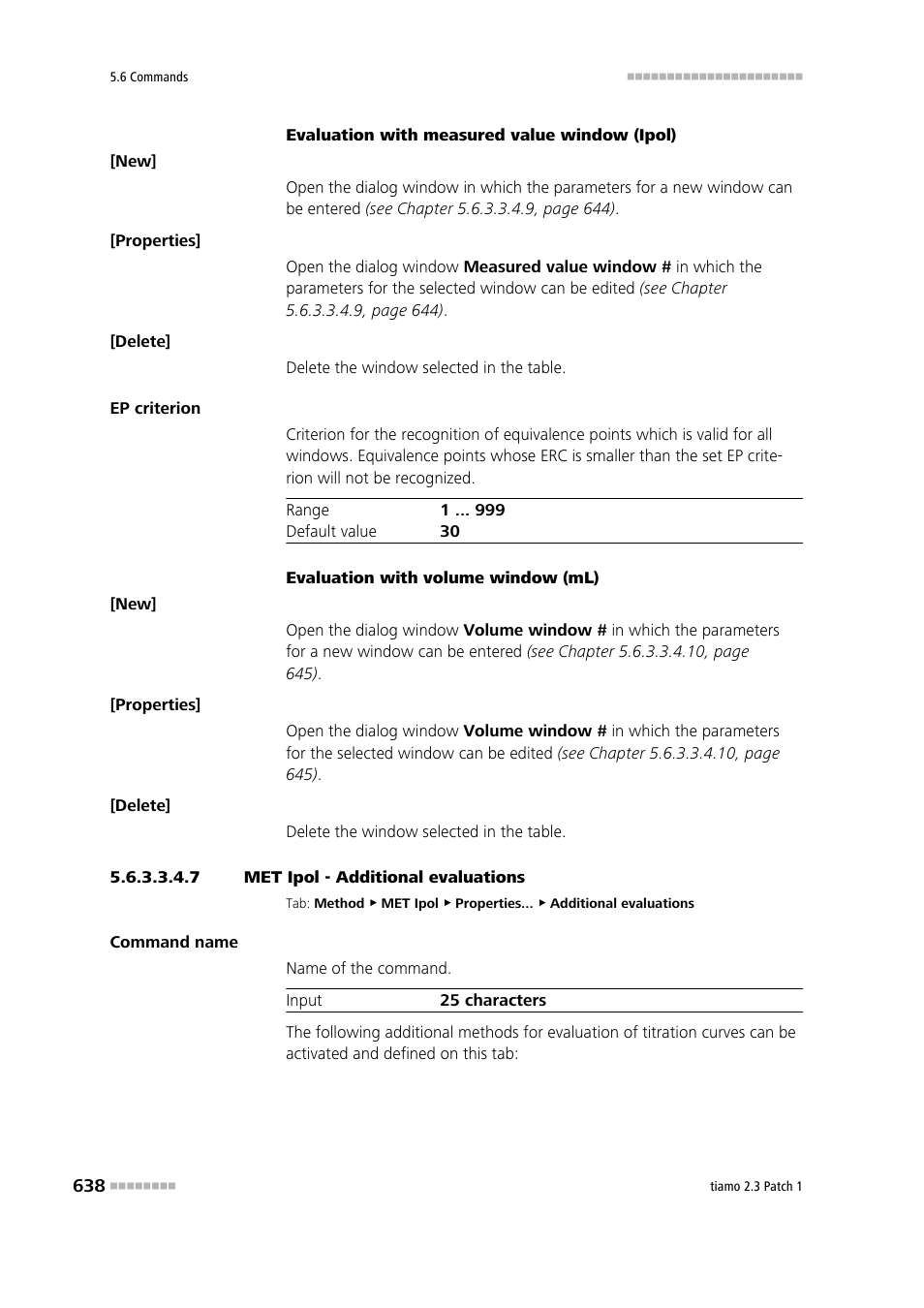 7 met ipol - additional evaluations, Additional evaluations | Metrohm tiamo 2.3 Patch 1 User Manual | Page 654 / 1702